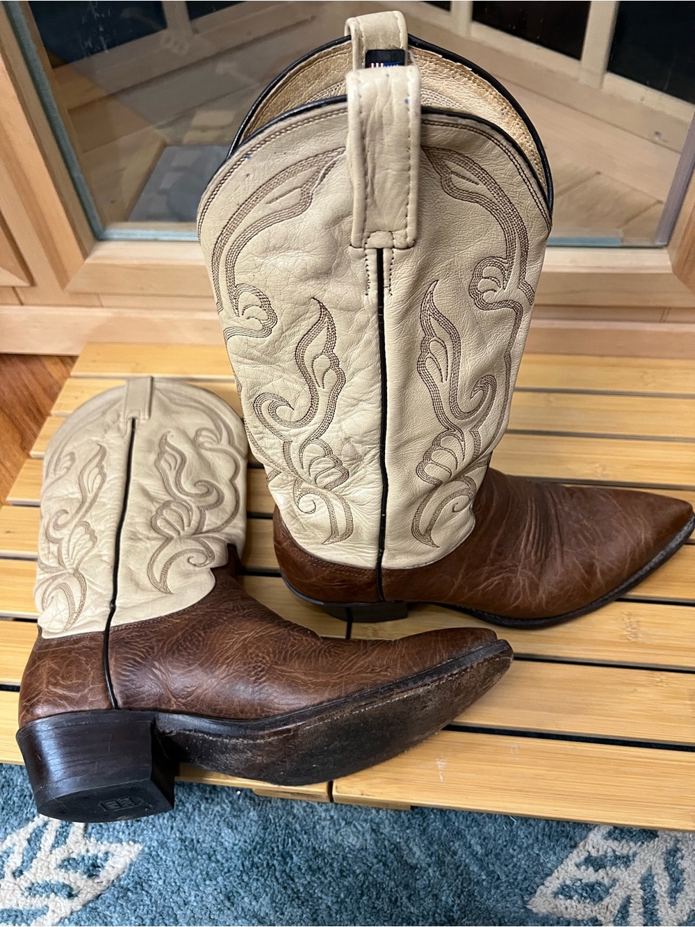 Dan Post men’s vintageTwo-Tone leather Cowboy Boots 8.5 D